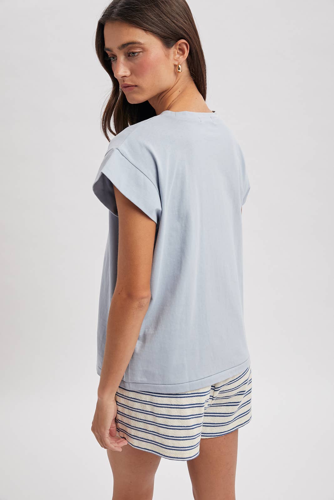 Cap Sleeve Knit Top in Cloud