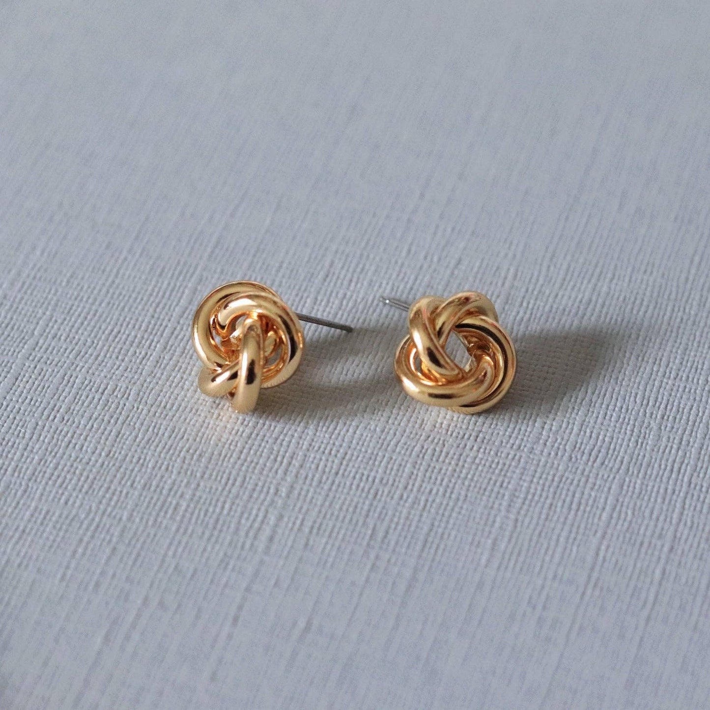 Gold Knot Stud Earrings
