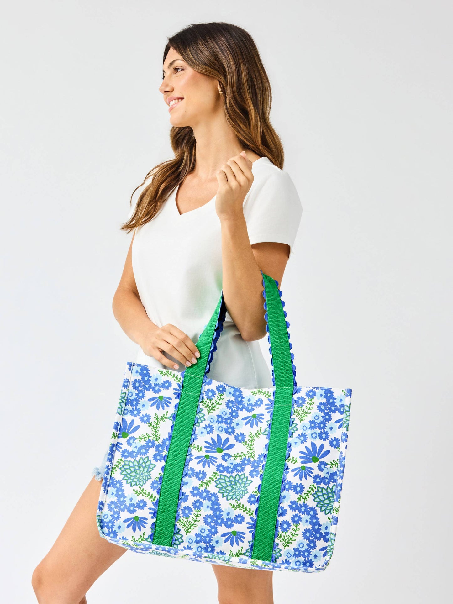 Monaco Carryall Tote Blue Floral