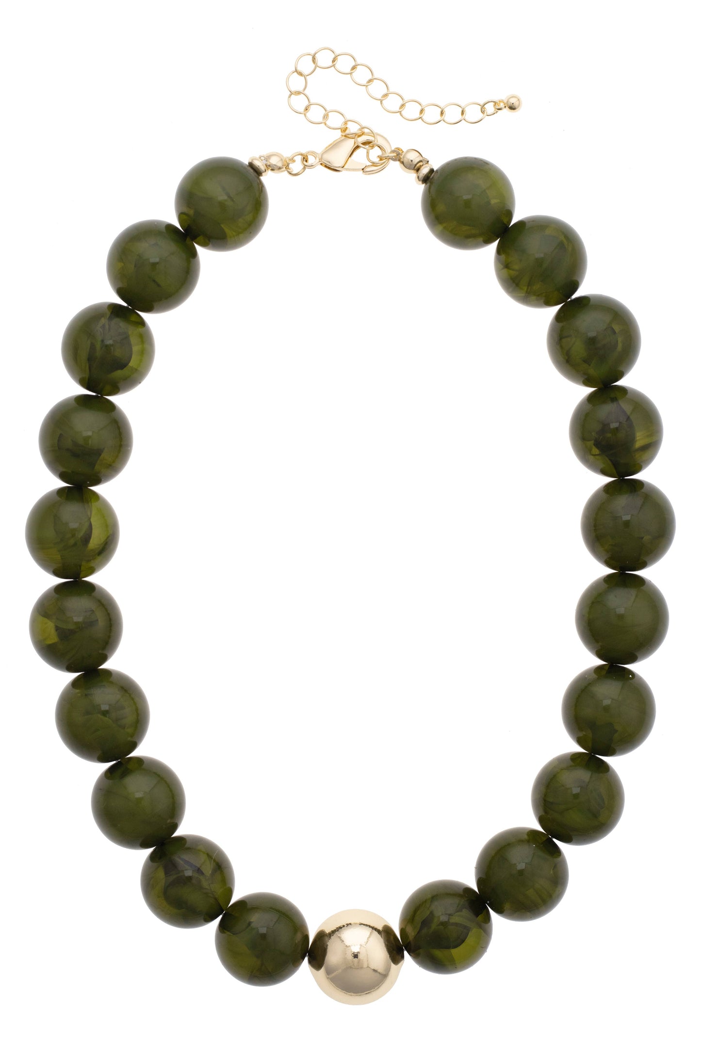 Chunky Beaded Necklace in Green