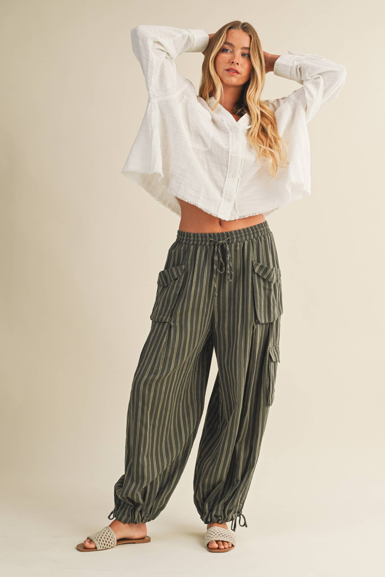 Striped Cargo Pants