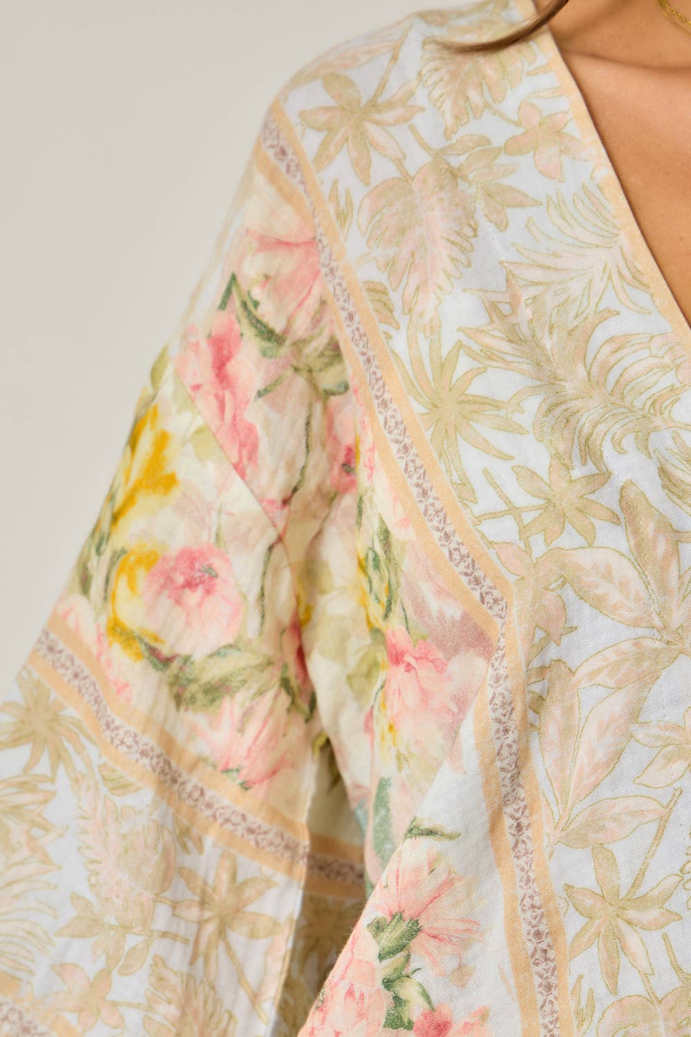 Front Wrap Kimono Top in Oatmeal