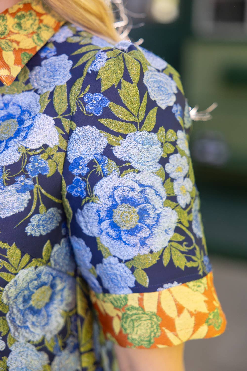 Vintage Floral Jacquard Dress