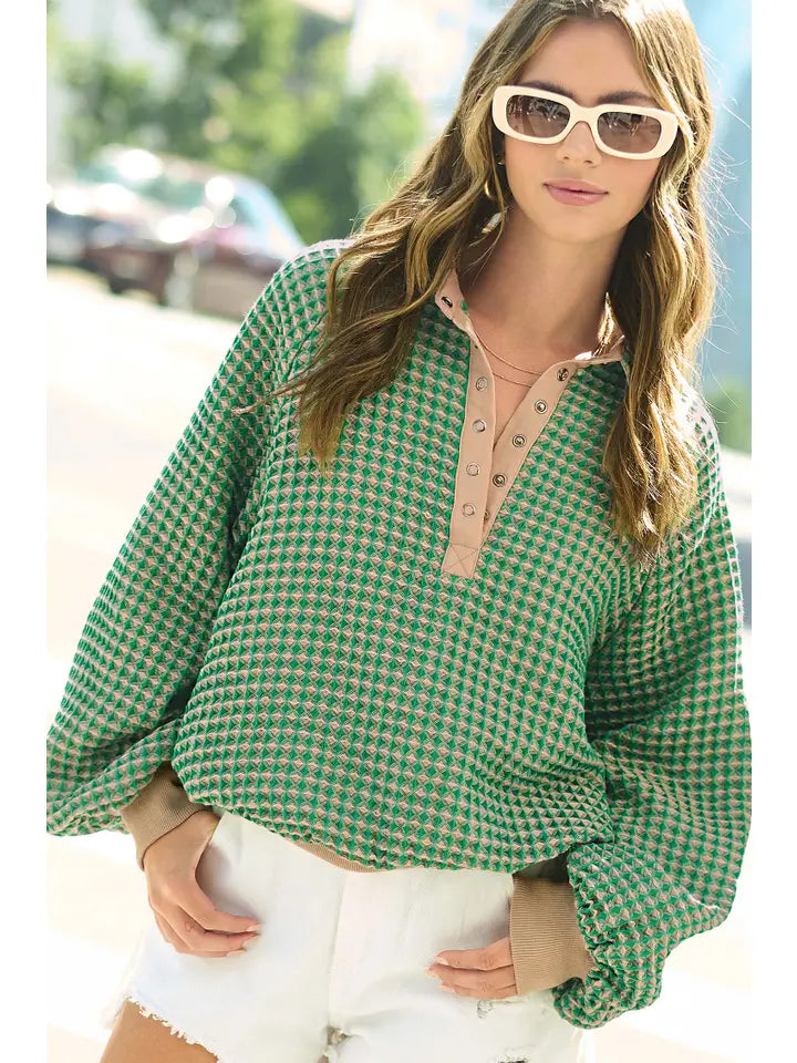 I Feel Preppy Pullover in Green