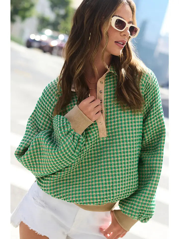 I Feel Preppy Pullover in Green