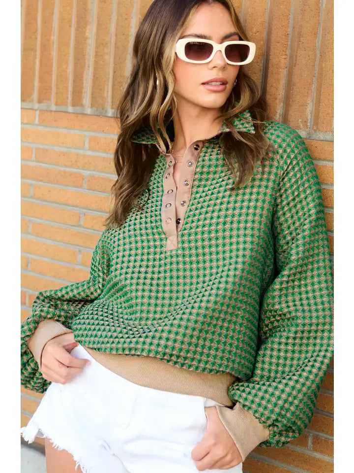 I Feel Preppy Pullover in Green