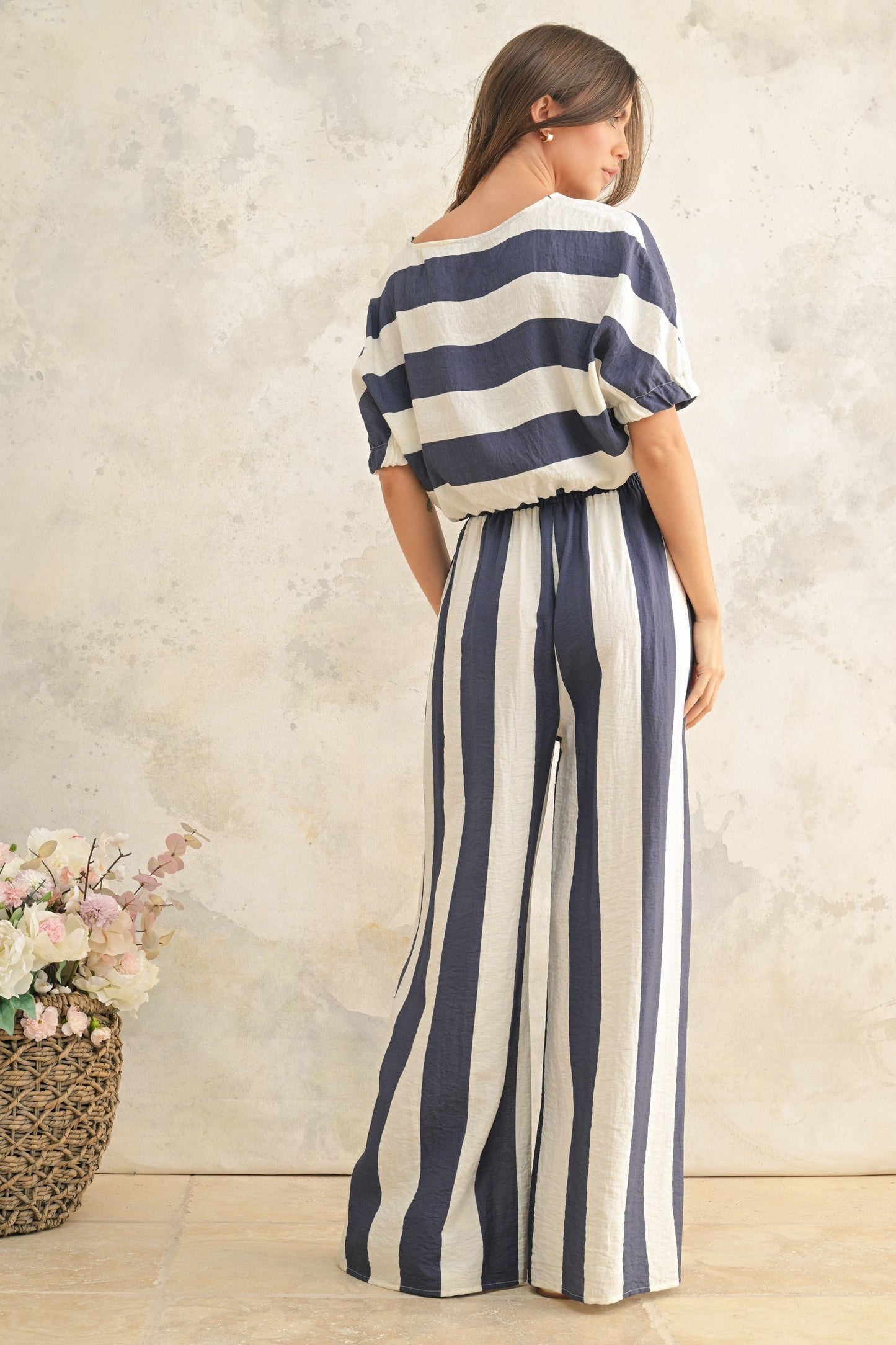 Wide Stripe Wide Leg Pant (Top Sold Separately)
