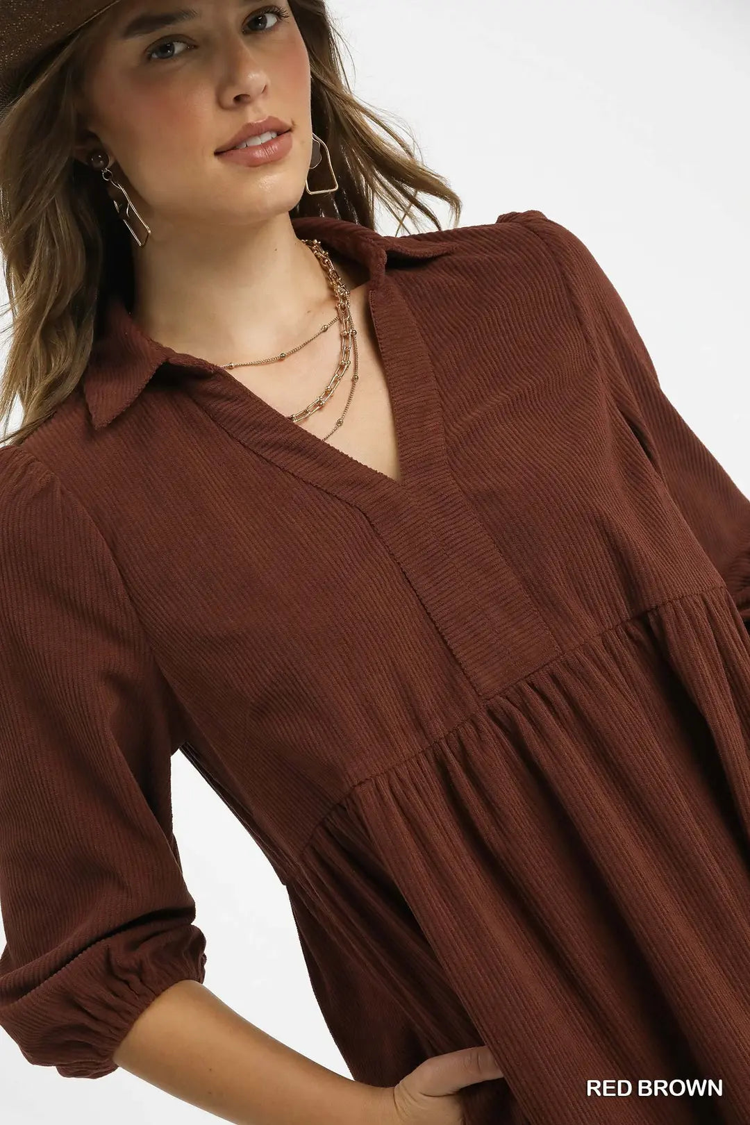 Corduroy Tiered Dress