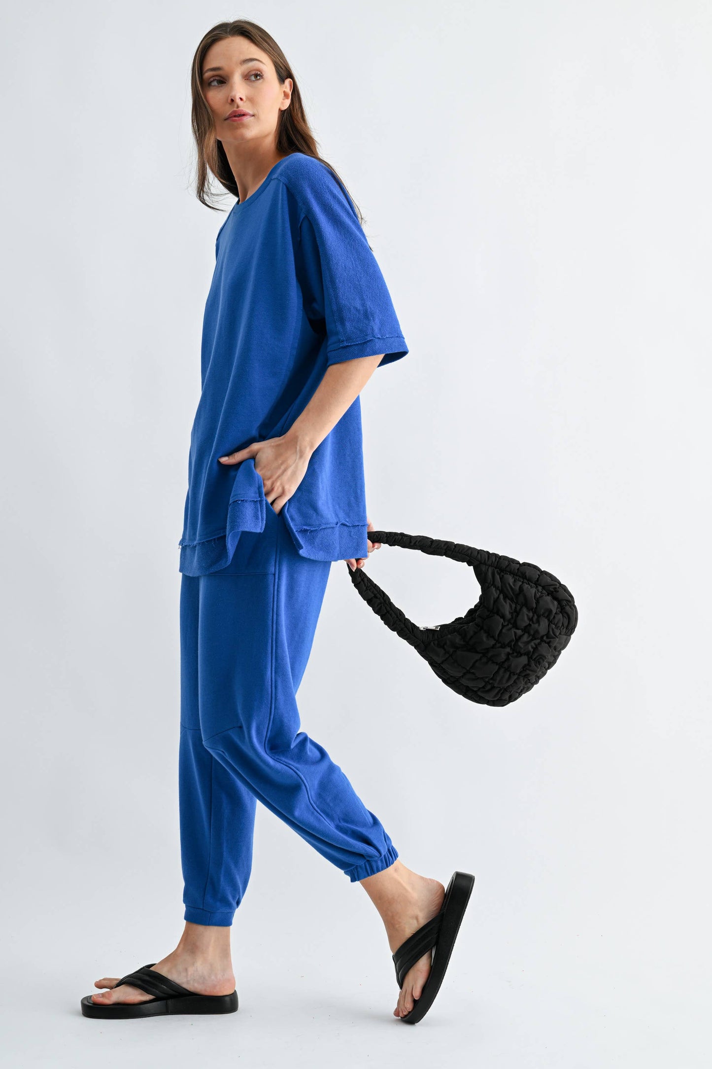 French Terry Lounge Joggers in Royal Blue