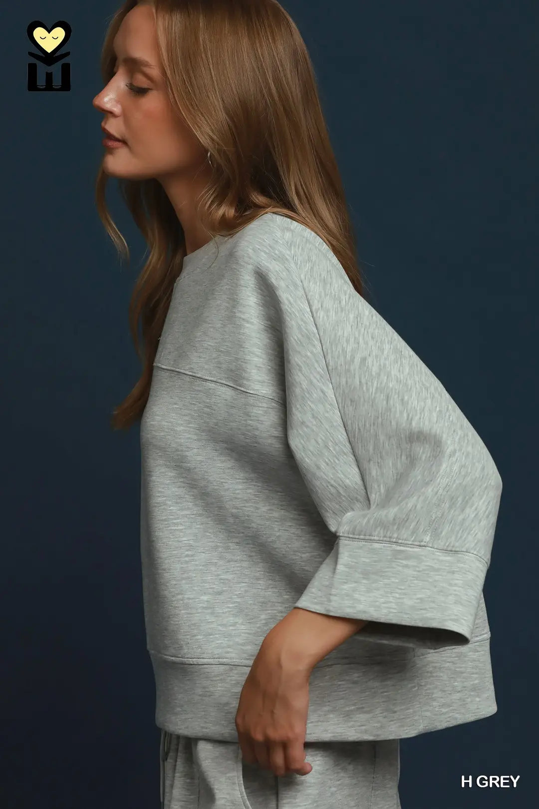 Relaxed Boxy Top in Gray