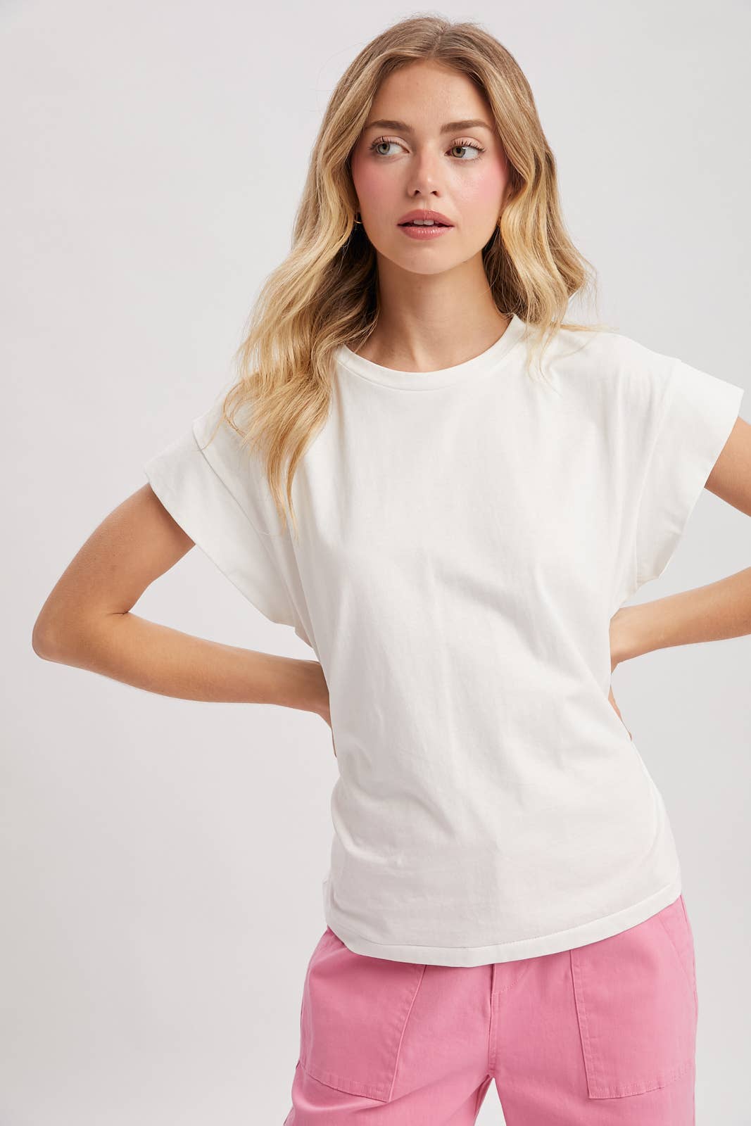 Cap Sleeve Knit Top in White