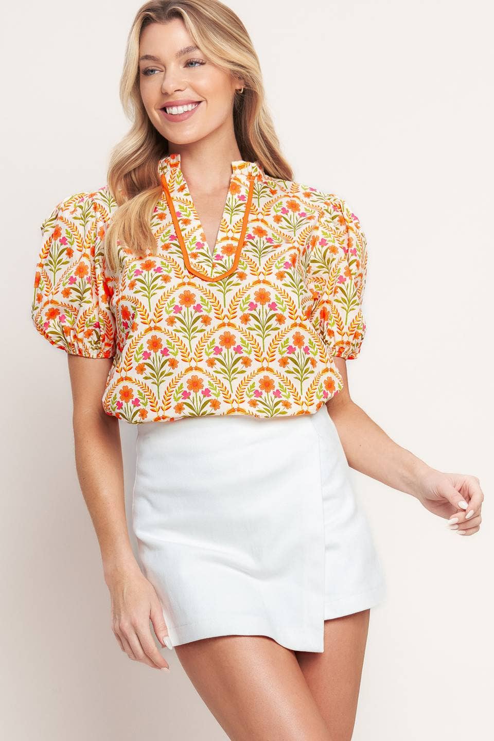 Spring Floral Print Top