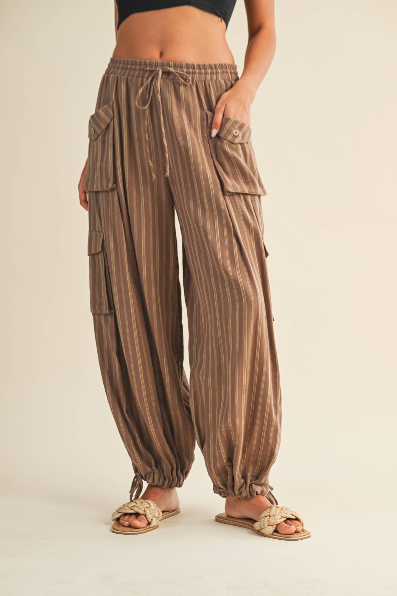 Striped Cargo Pants