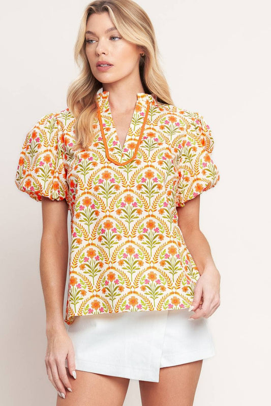 Spring Floral Print Top