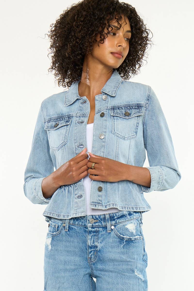 Light Denim Peplum Jacket