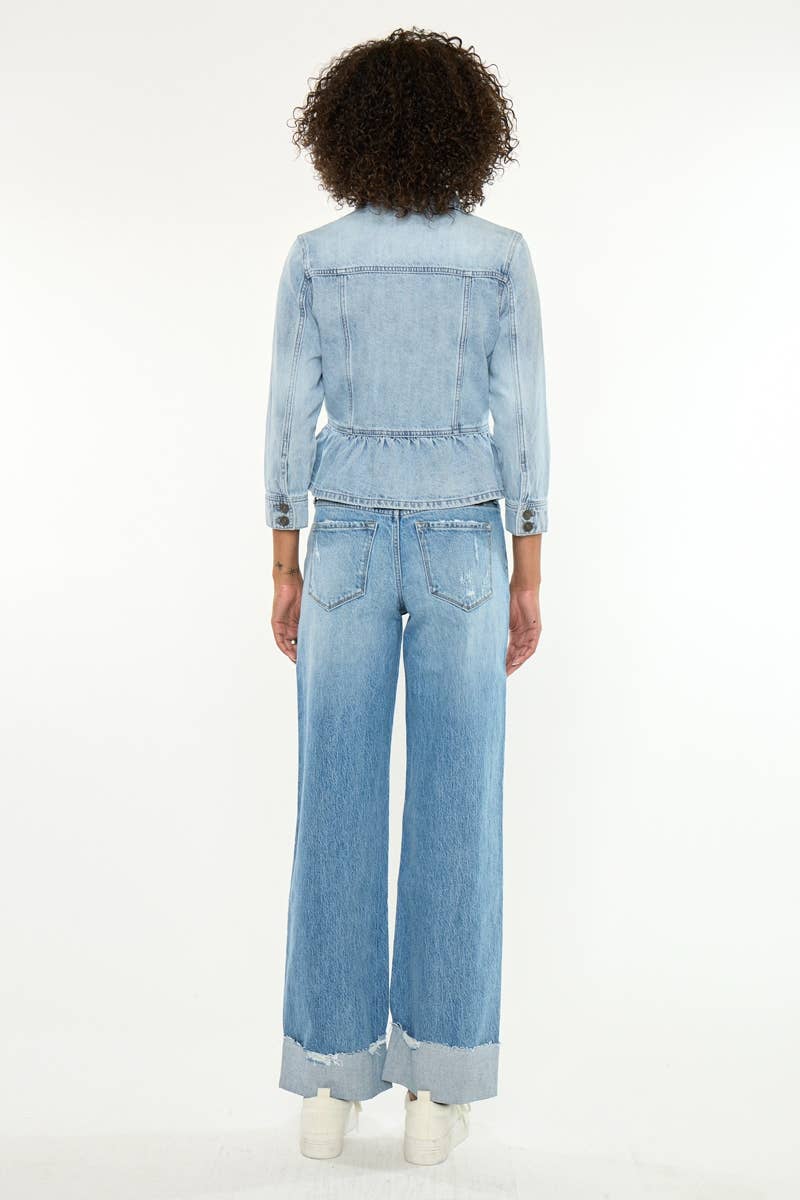 Light Denim Peplum Jacket