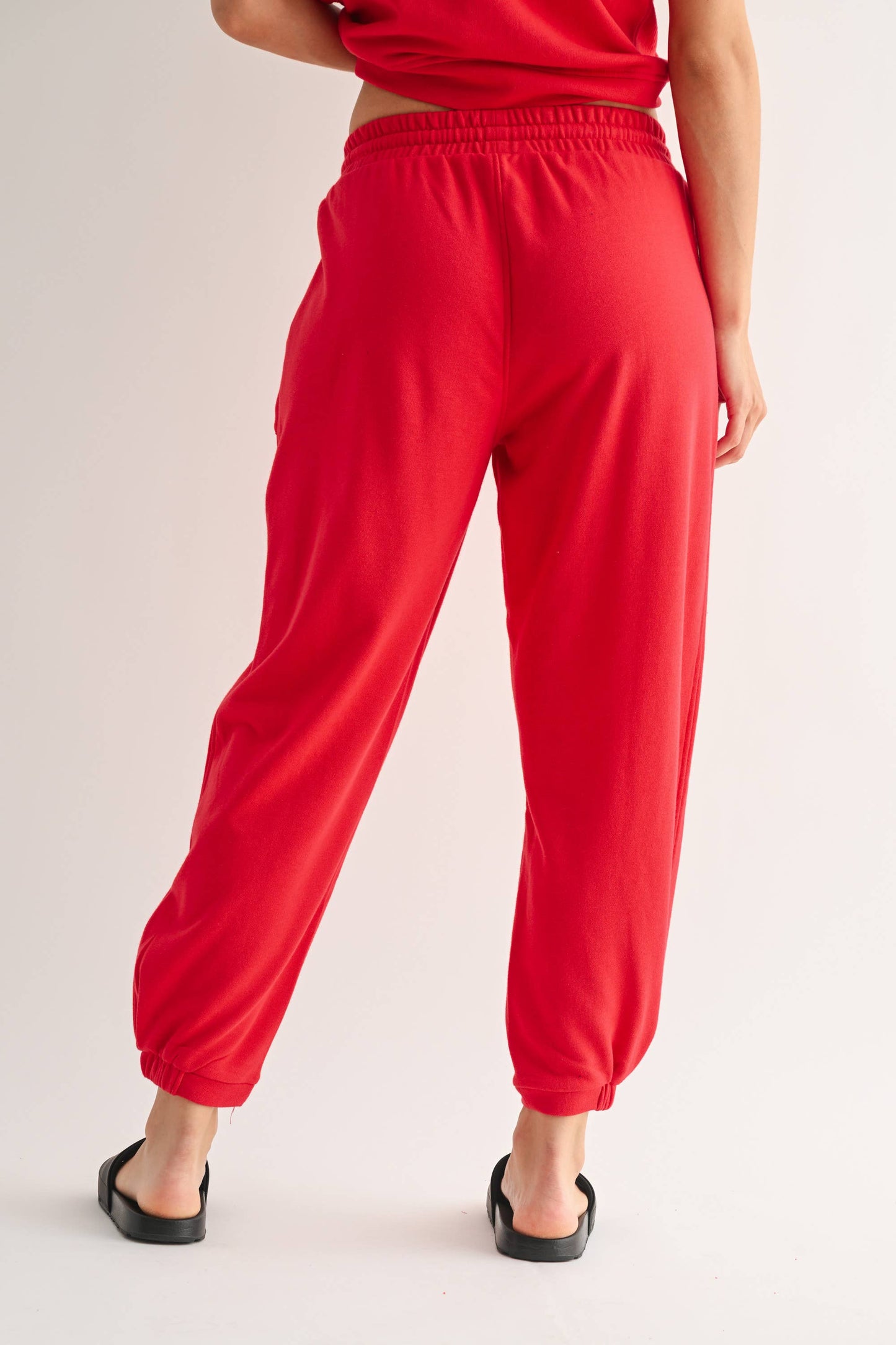 French Terry Lounge Joggers in Red