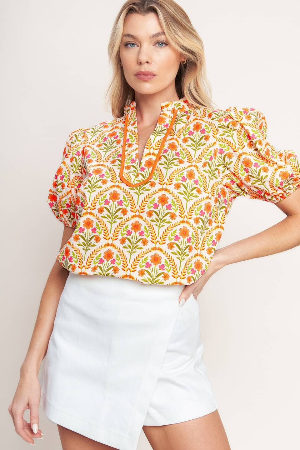 Spring Floral Print Top