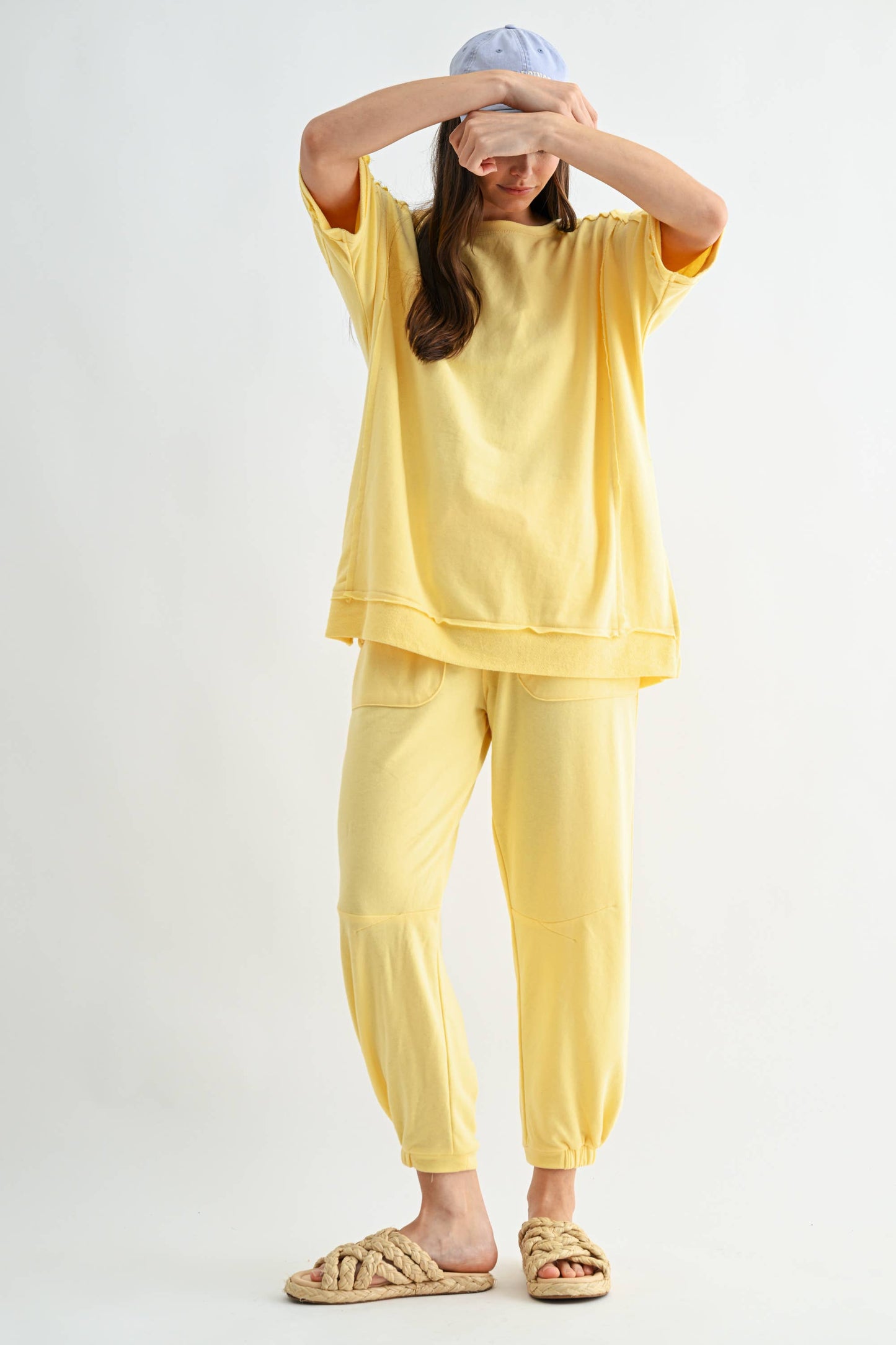 French Terry Lounge Joggers in Yellow