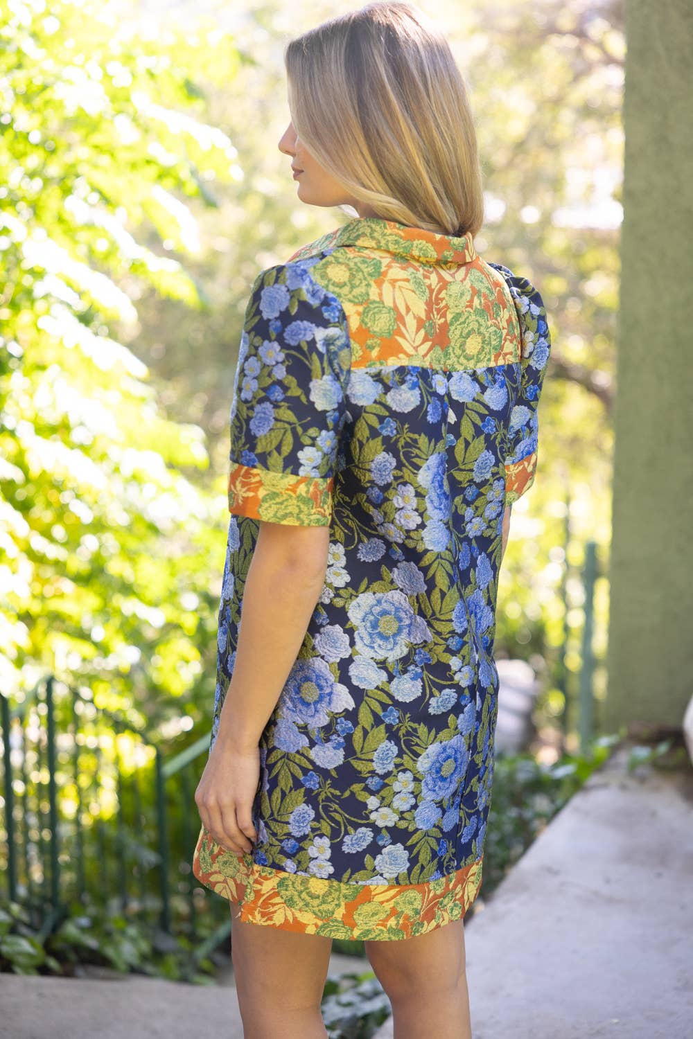 Vintage Floral Jacquard Dress