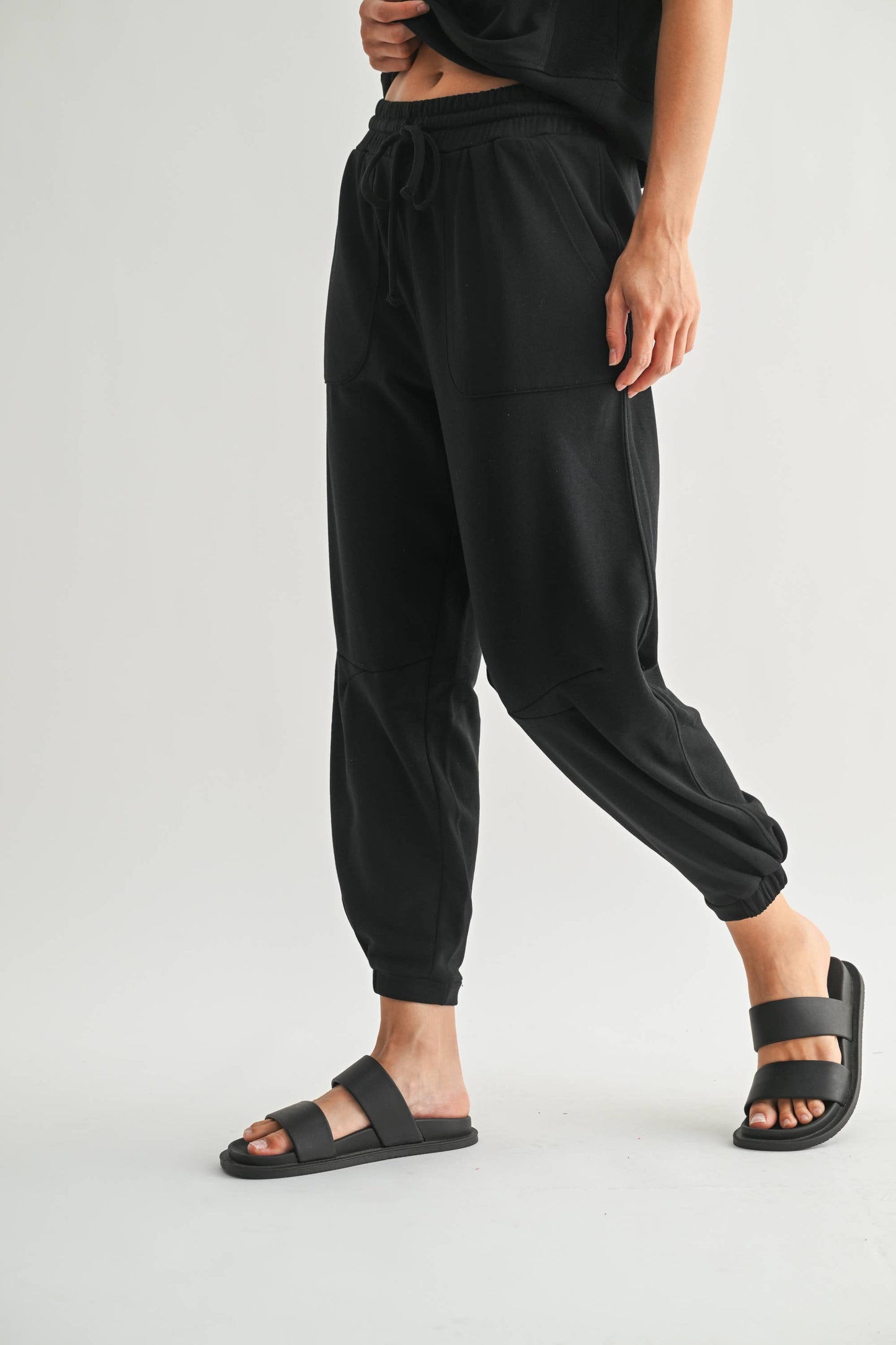 French Terry Lounge Joggers in Black