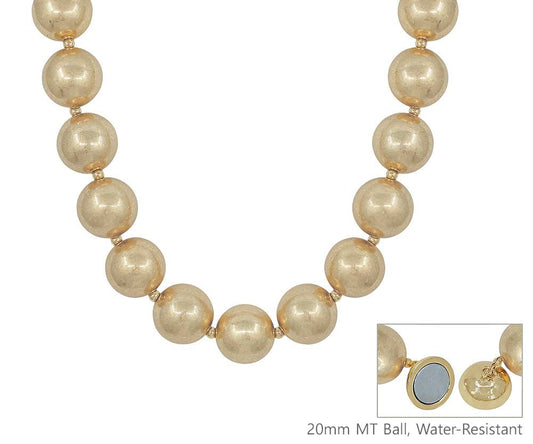 Chunky Worn Gold Beaded Necklace