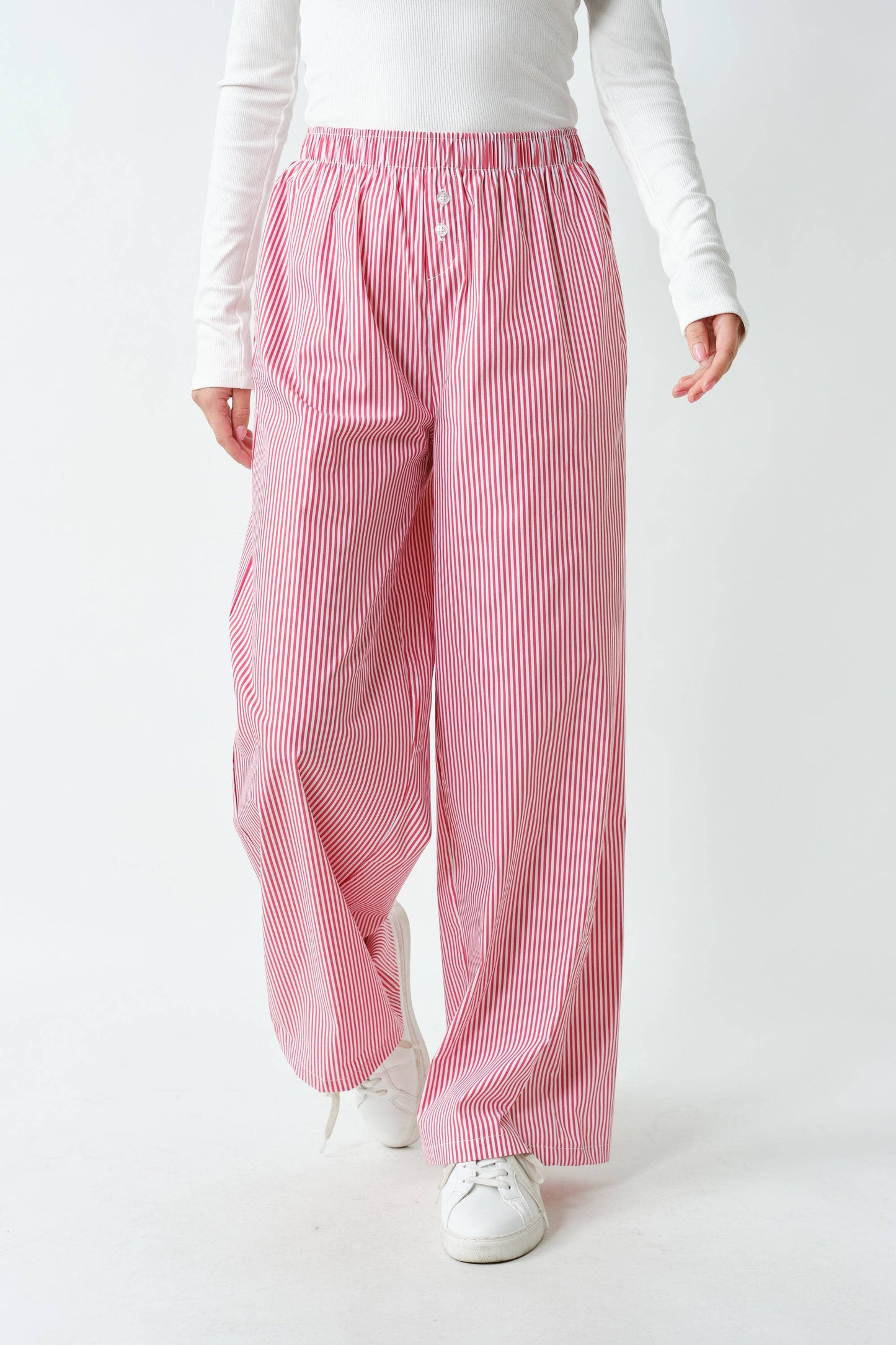 Easy Breezy Stripe Pants in Red