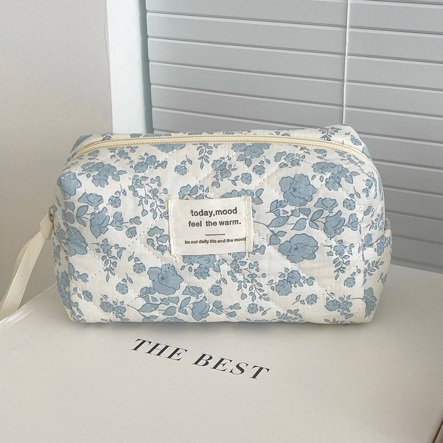 Blue Floral Large Make Up Bag