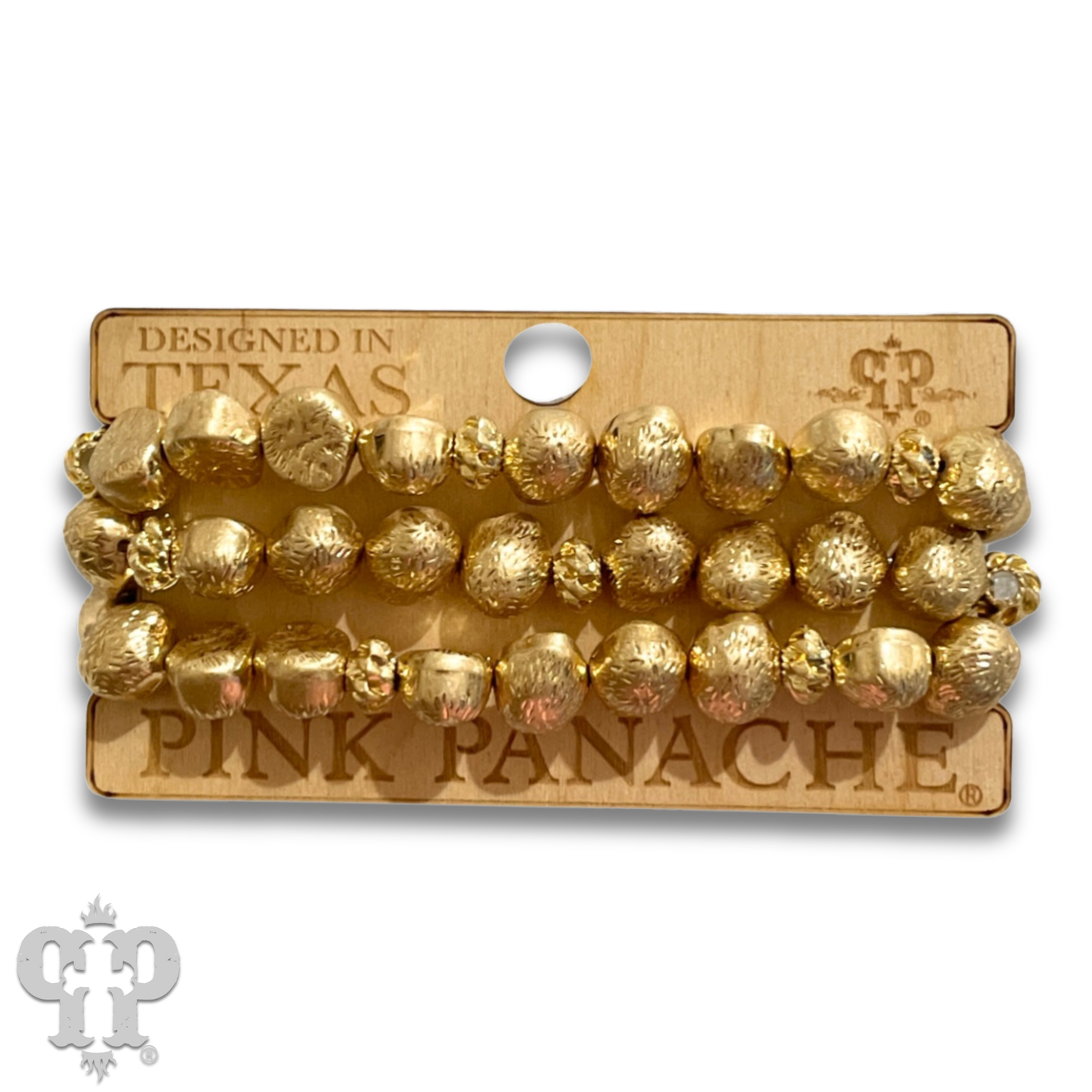 Chunky nugget bead bracelet: Gold / Curvy