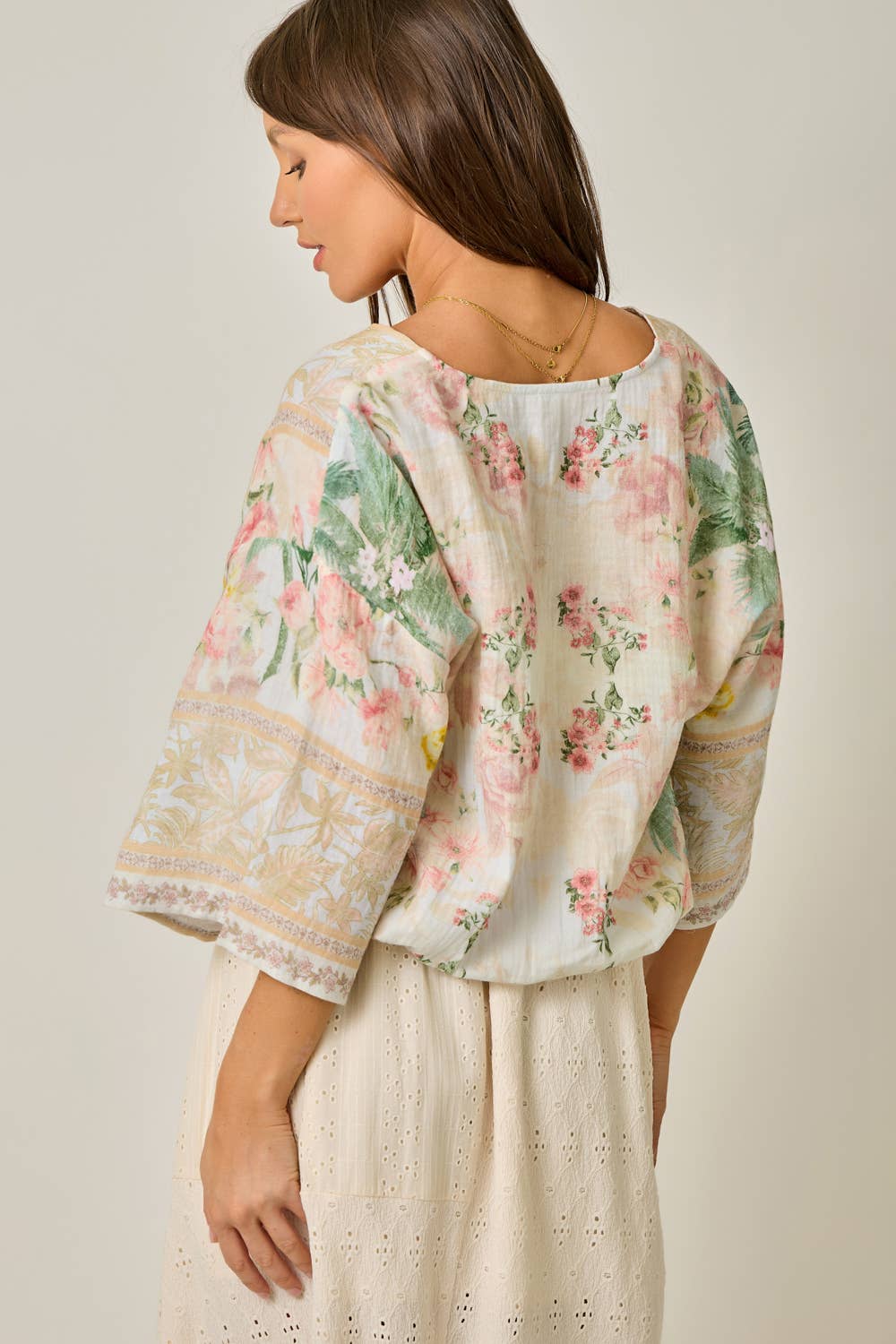 Front Wrap Kimono Top in Oatmeal