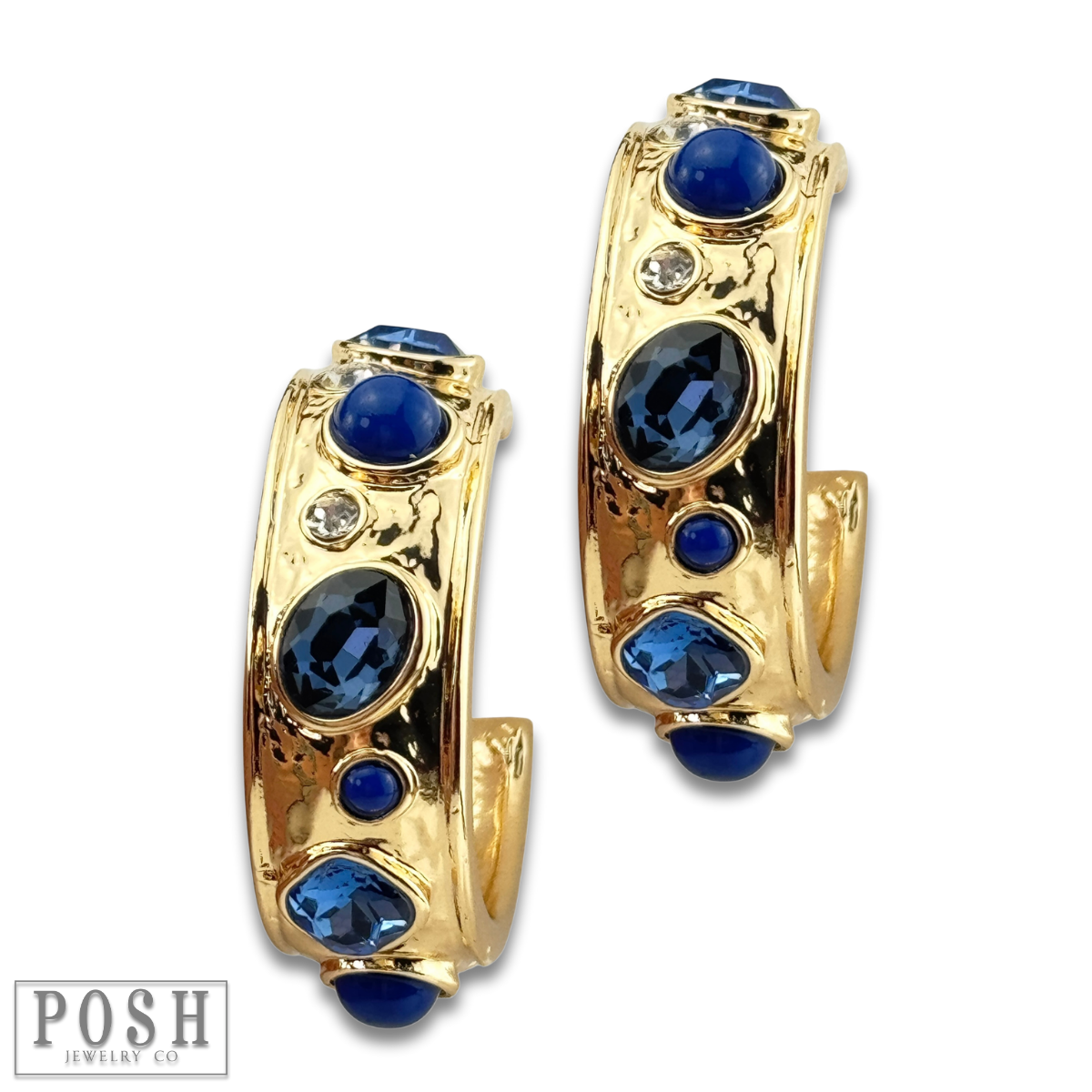 Bling hoop earring: Blue