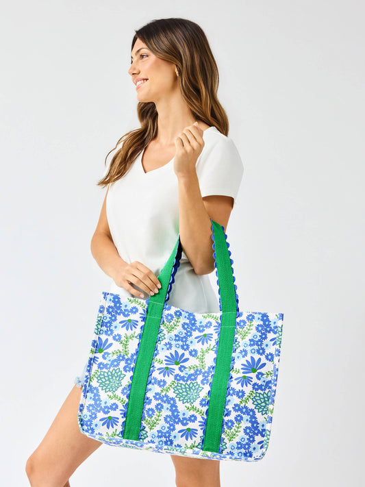 Monaco Carryall Tote Blue Floral