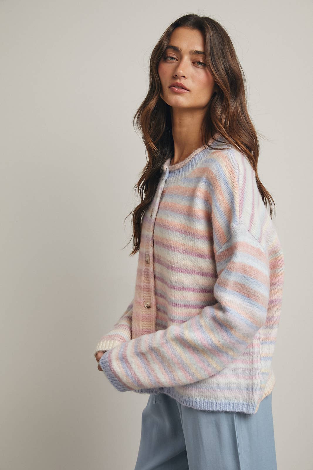 Pastel Striped Caridigan