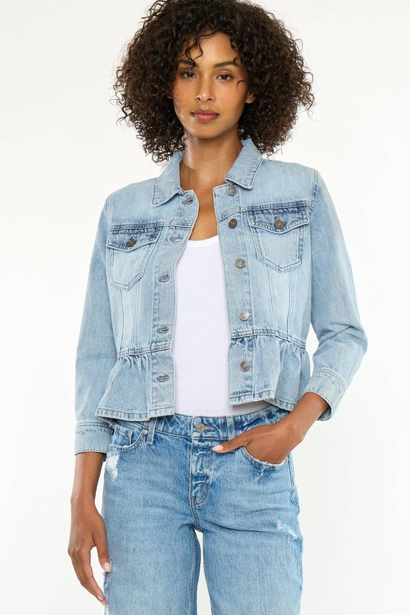 Light Denim Peplum Jacket
