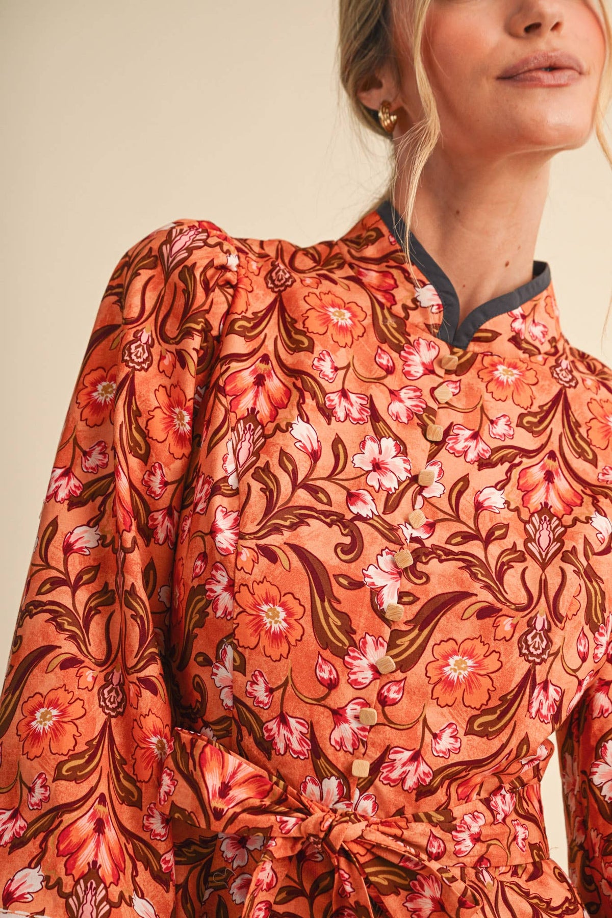 Suzanne Floral Border Print Dress