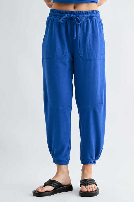 French Terry Lounge Joggers in Royal Blue