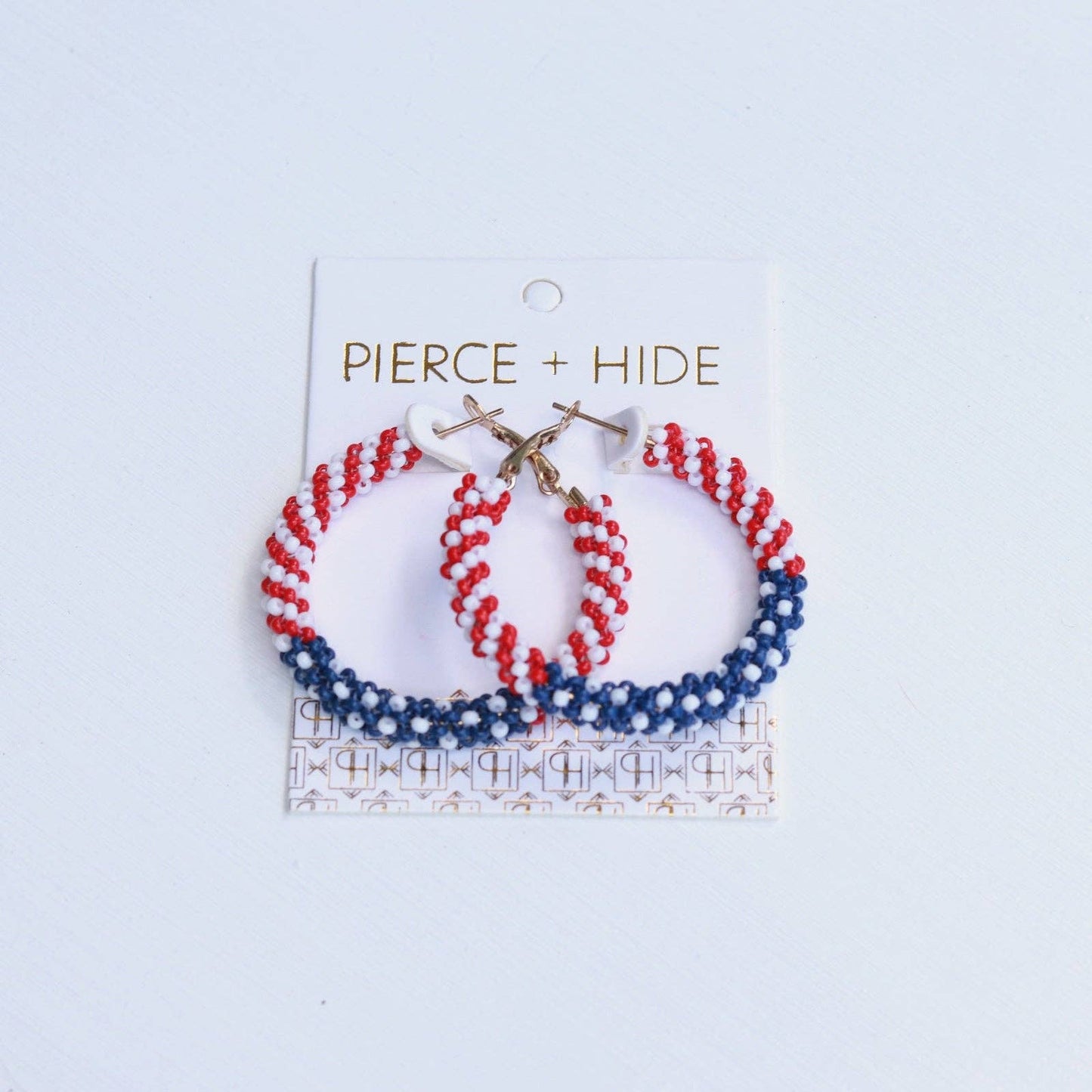 Custom Patriotic Beaded Hoop Earring
