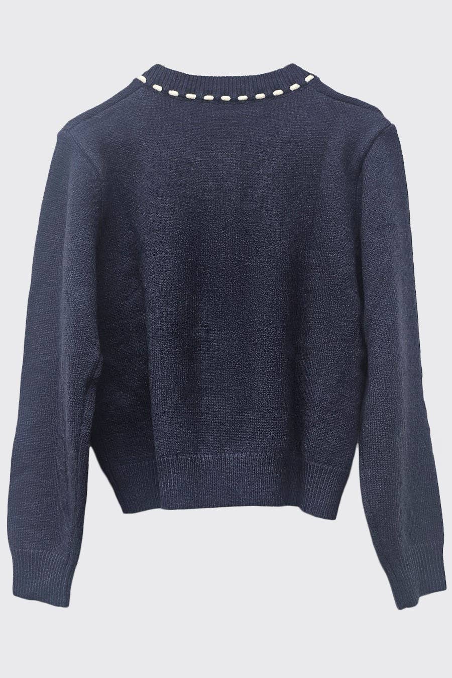Contrast Stitch Knit Cardigan
