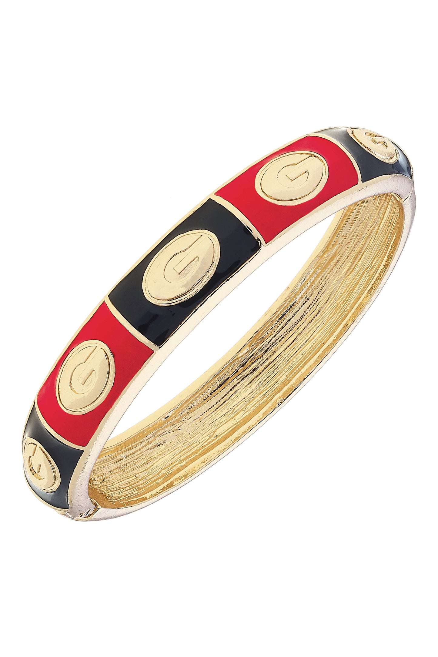 Georgia Bulldogs Checkered Hinge Bangle Bracelet