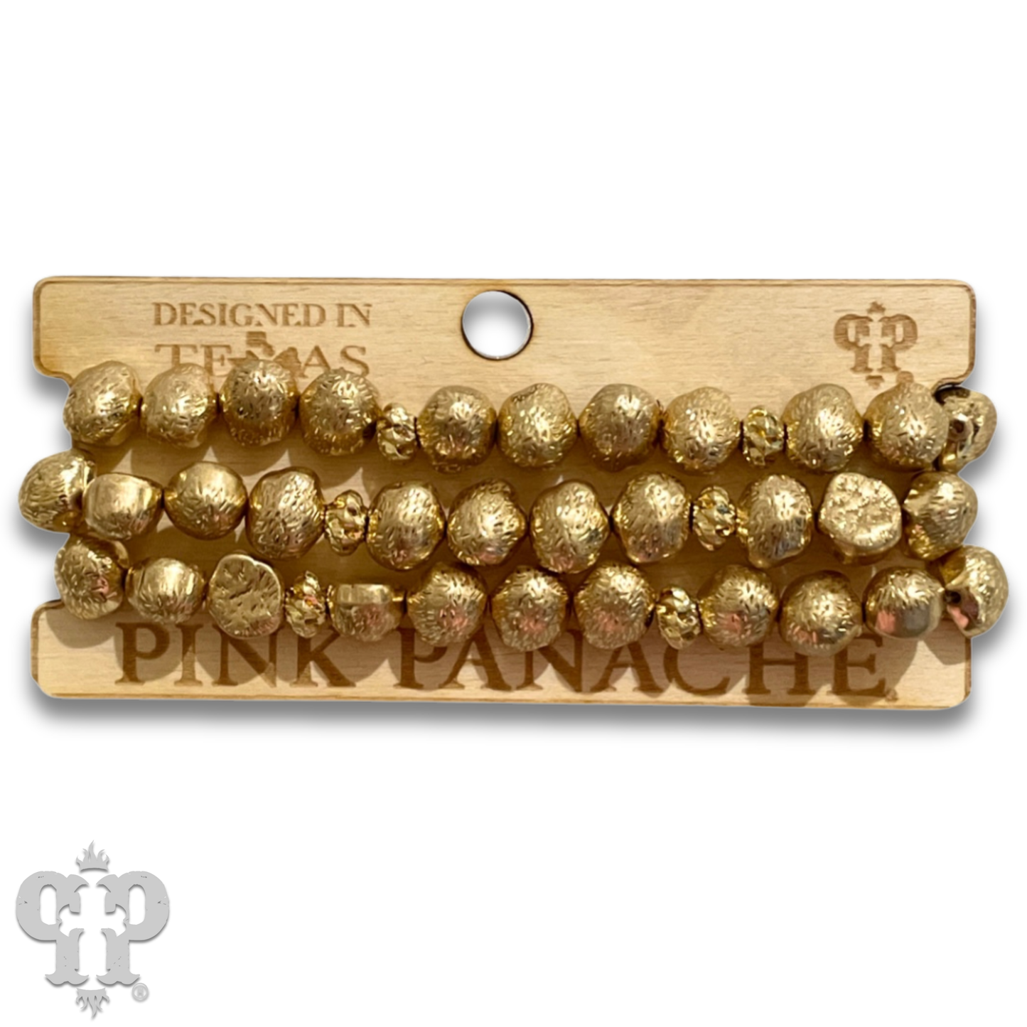 Chunky nugget bead bracelet: Gold / Curvy