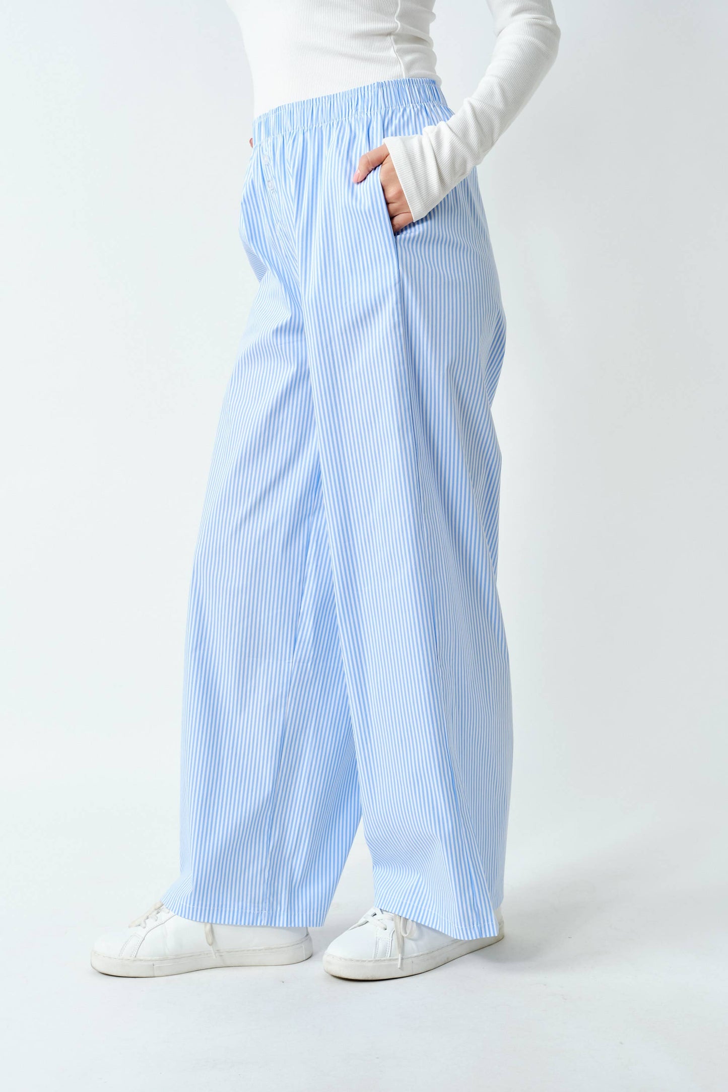 Easy Breezy Stripe Pants in Blue