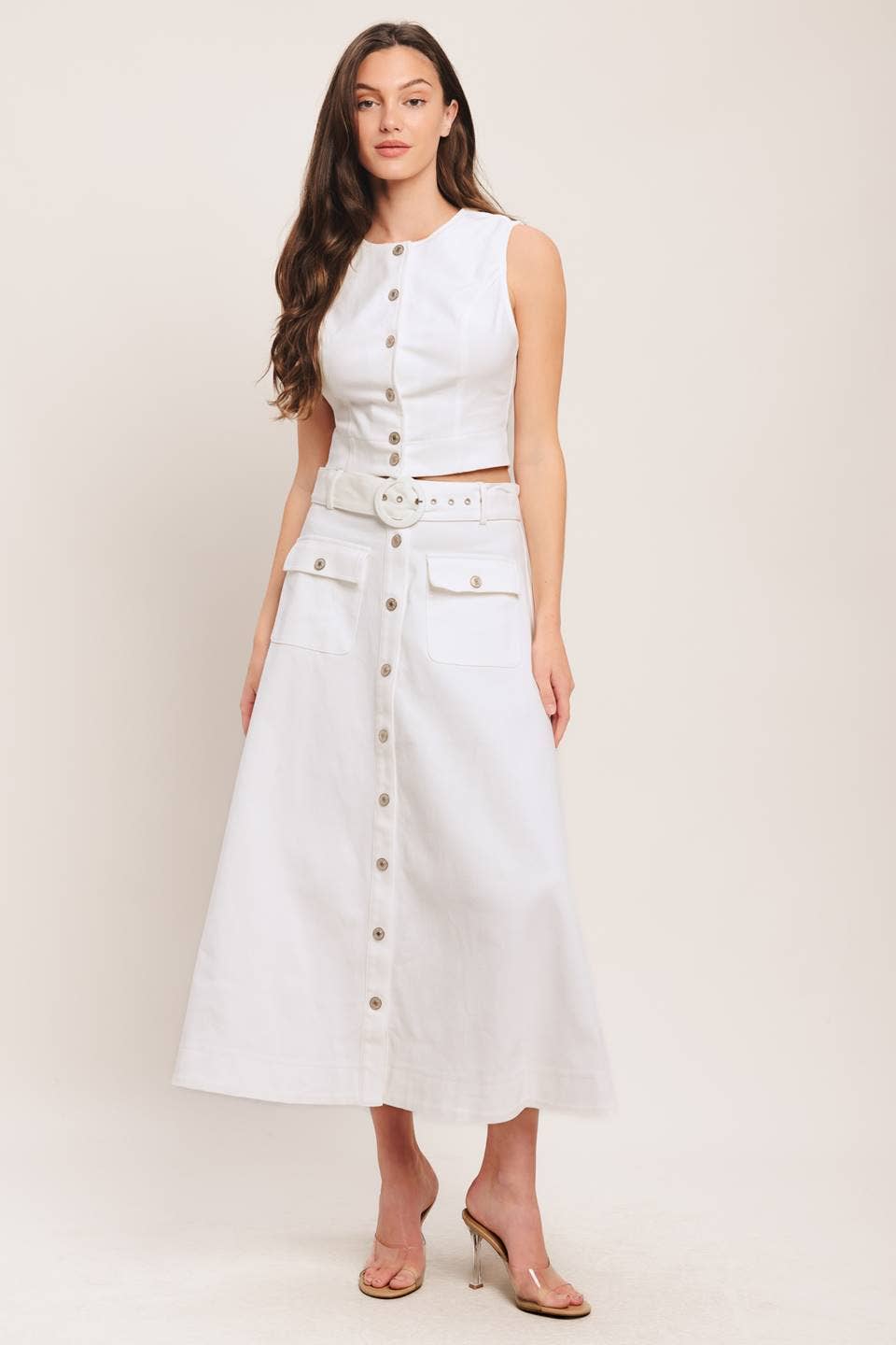 Midi Skirt in White