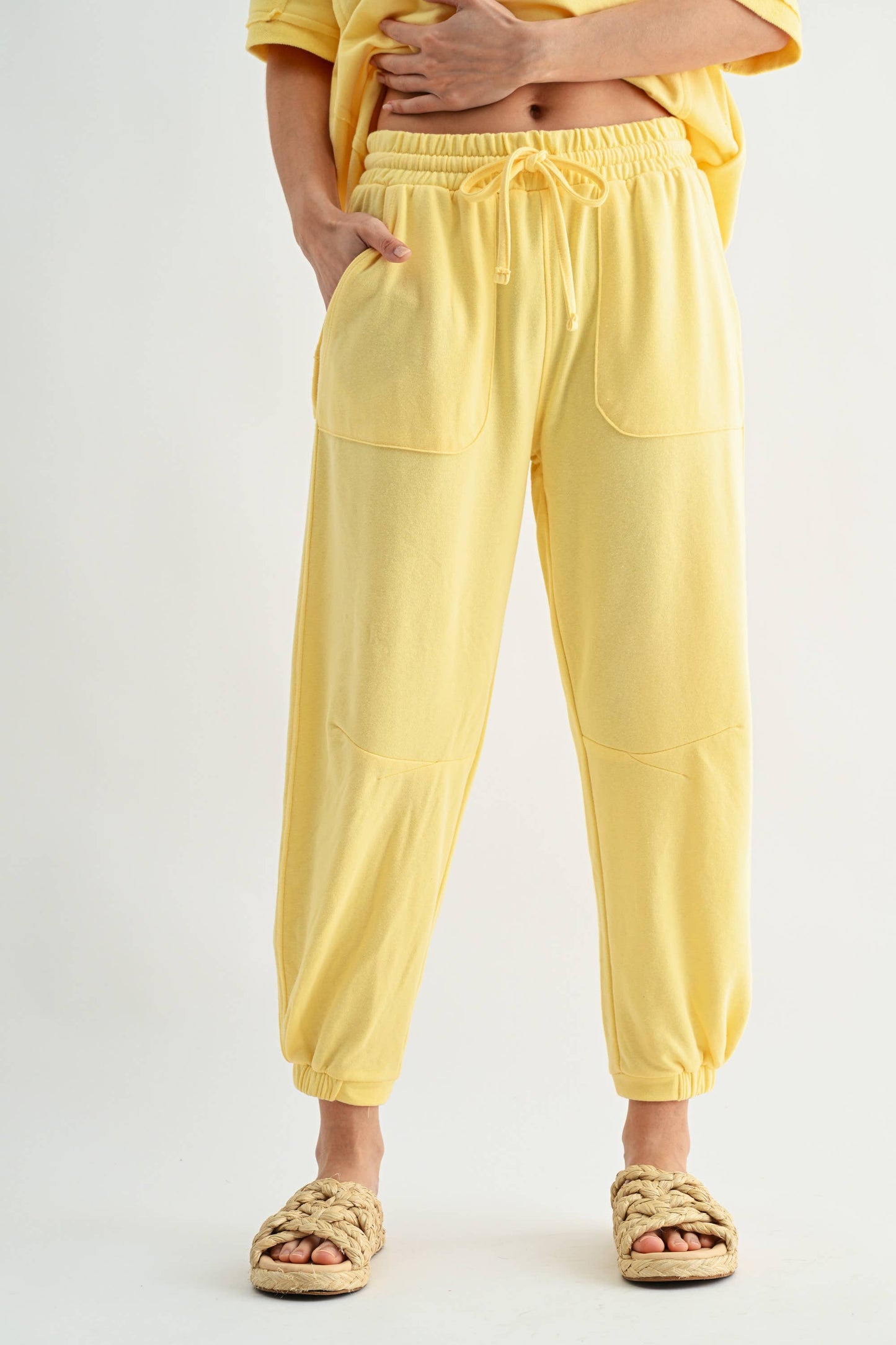 French Terry Lounge Joggers in Yellow