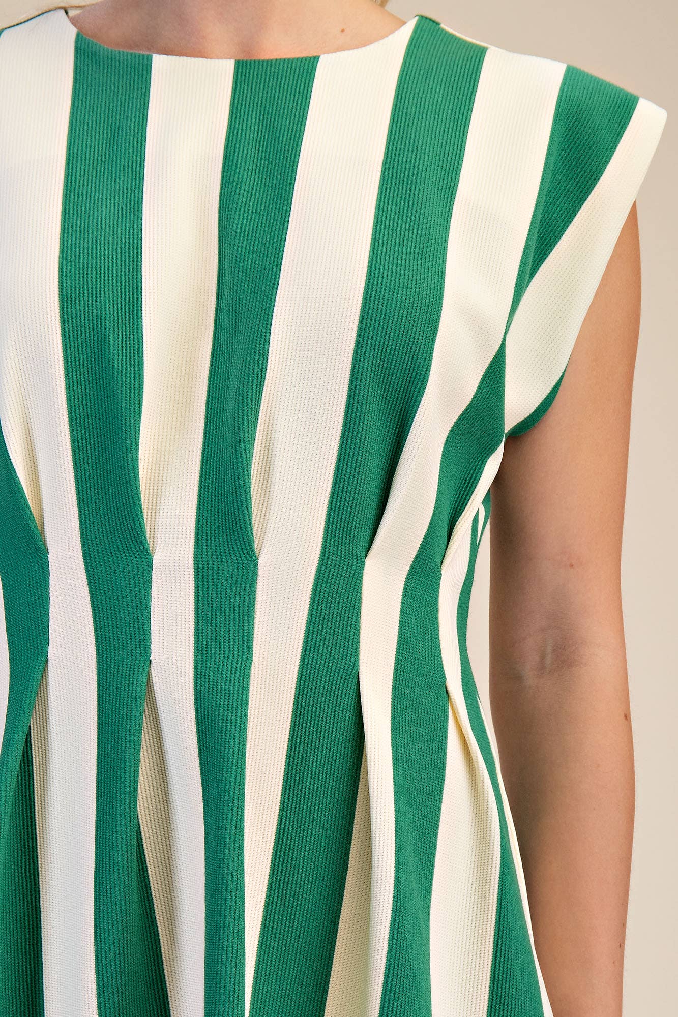Pinch Me Striped Mini Dress in Green