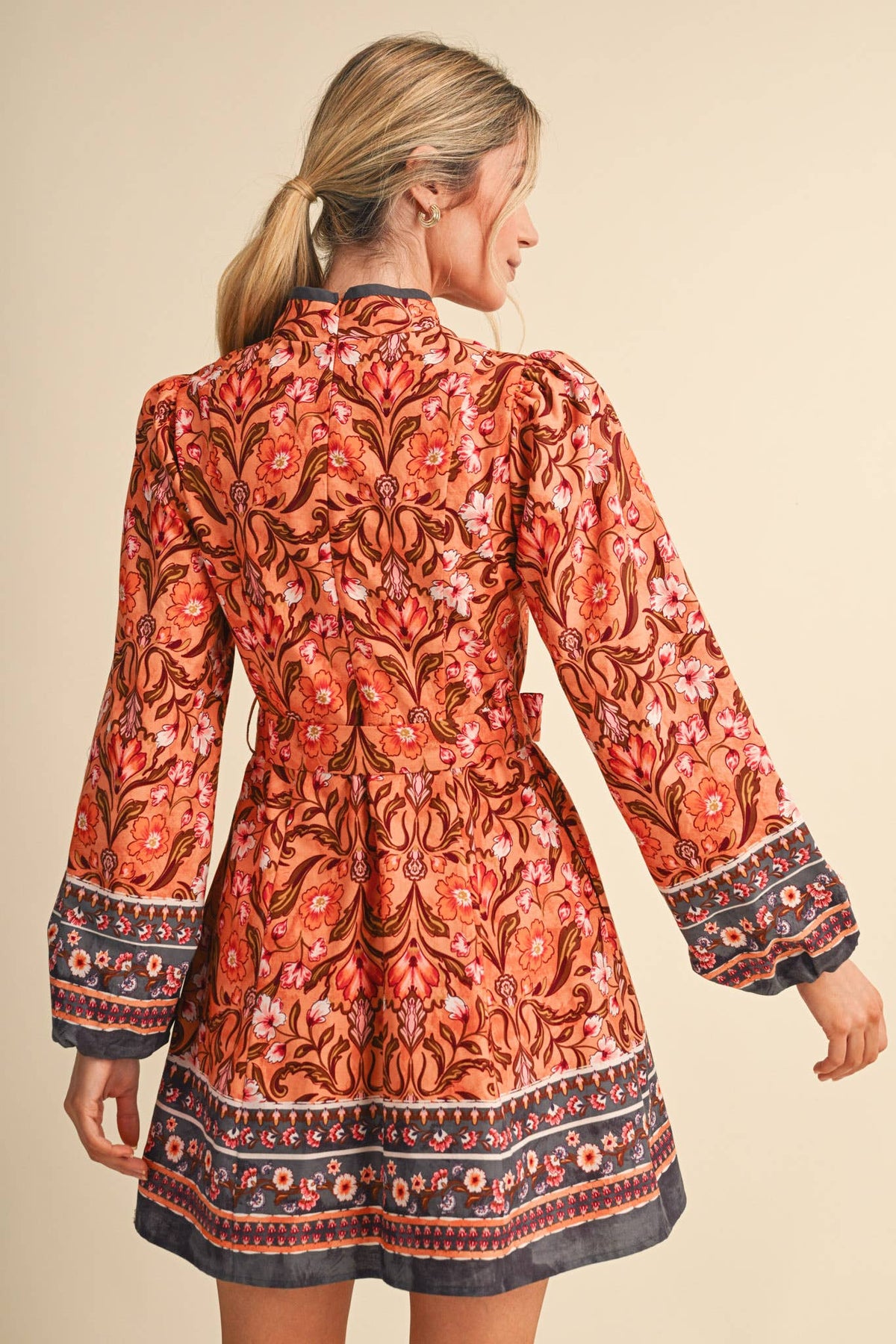 Suzanne Floral Border Print Dress