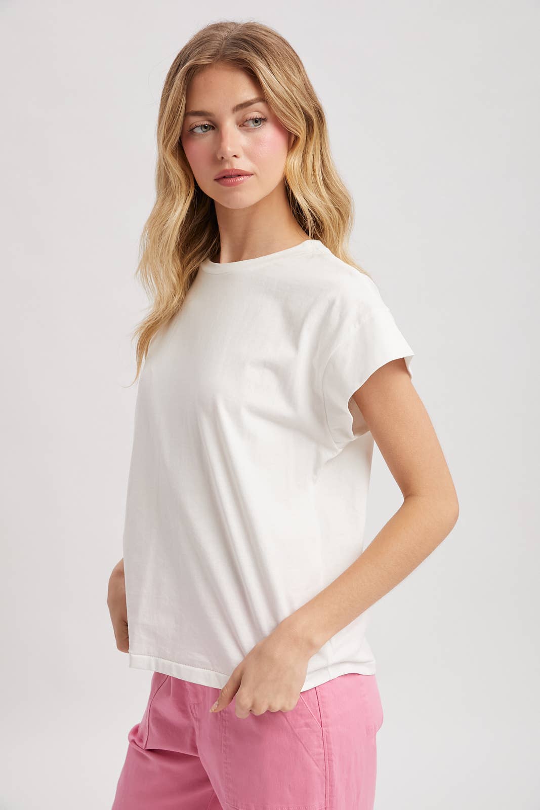 Cap Sleeve Knit Top in White