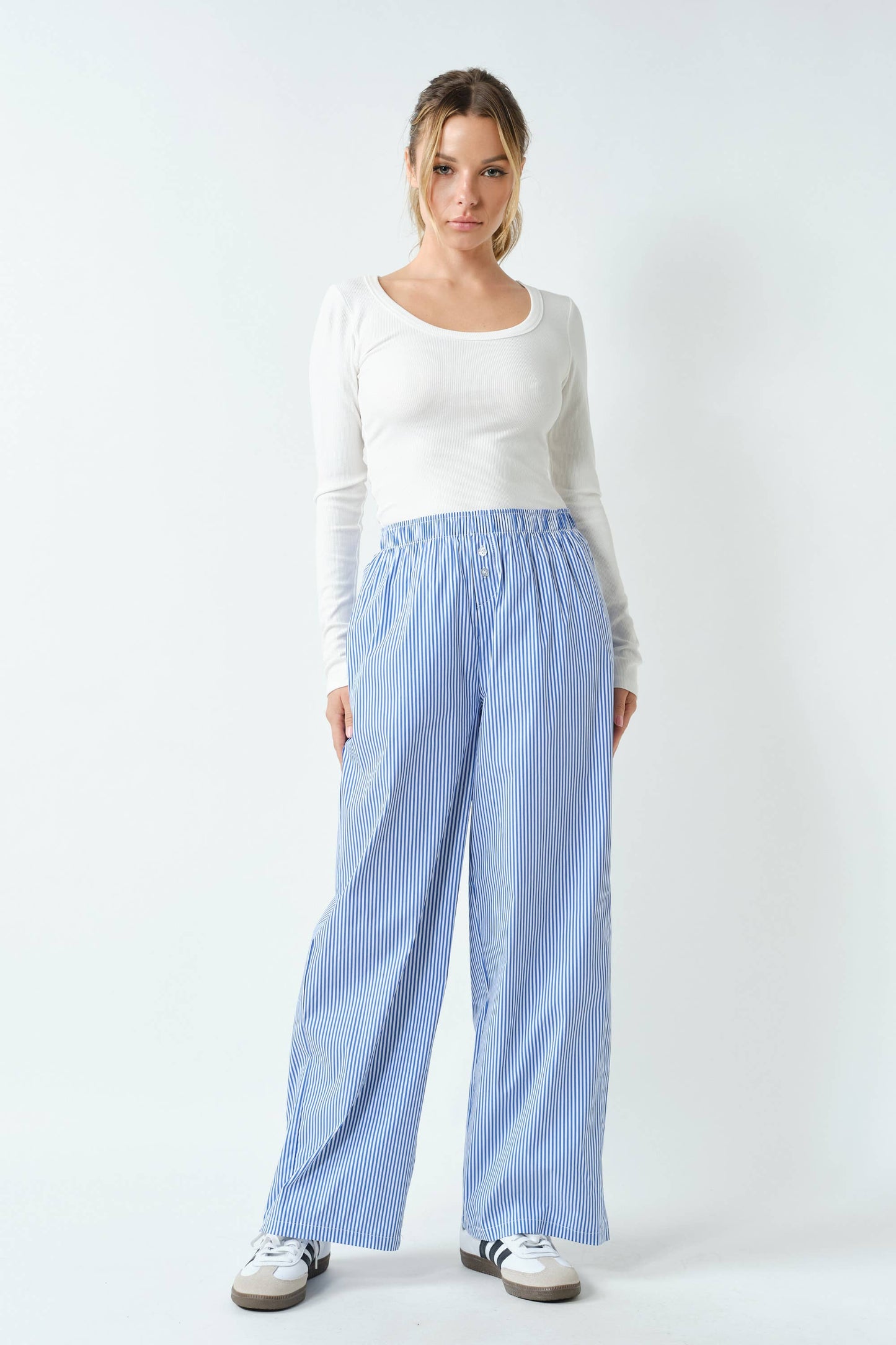 Easy Breezy Stripe Pants in Blue