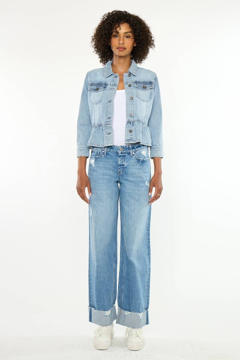 Light Denim Peplum Jacket