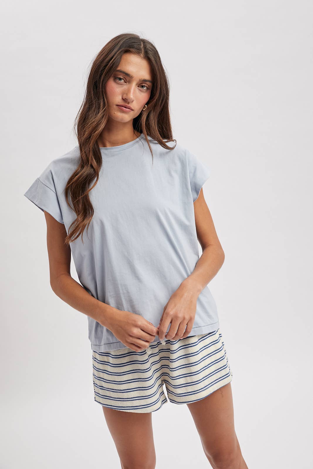 Cap Sleeve Knit Top in Cloud