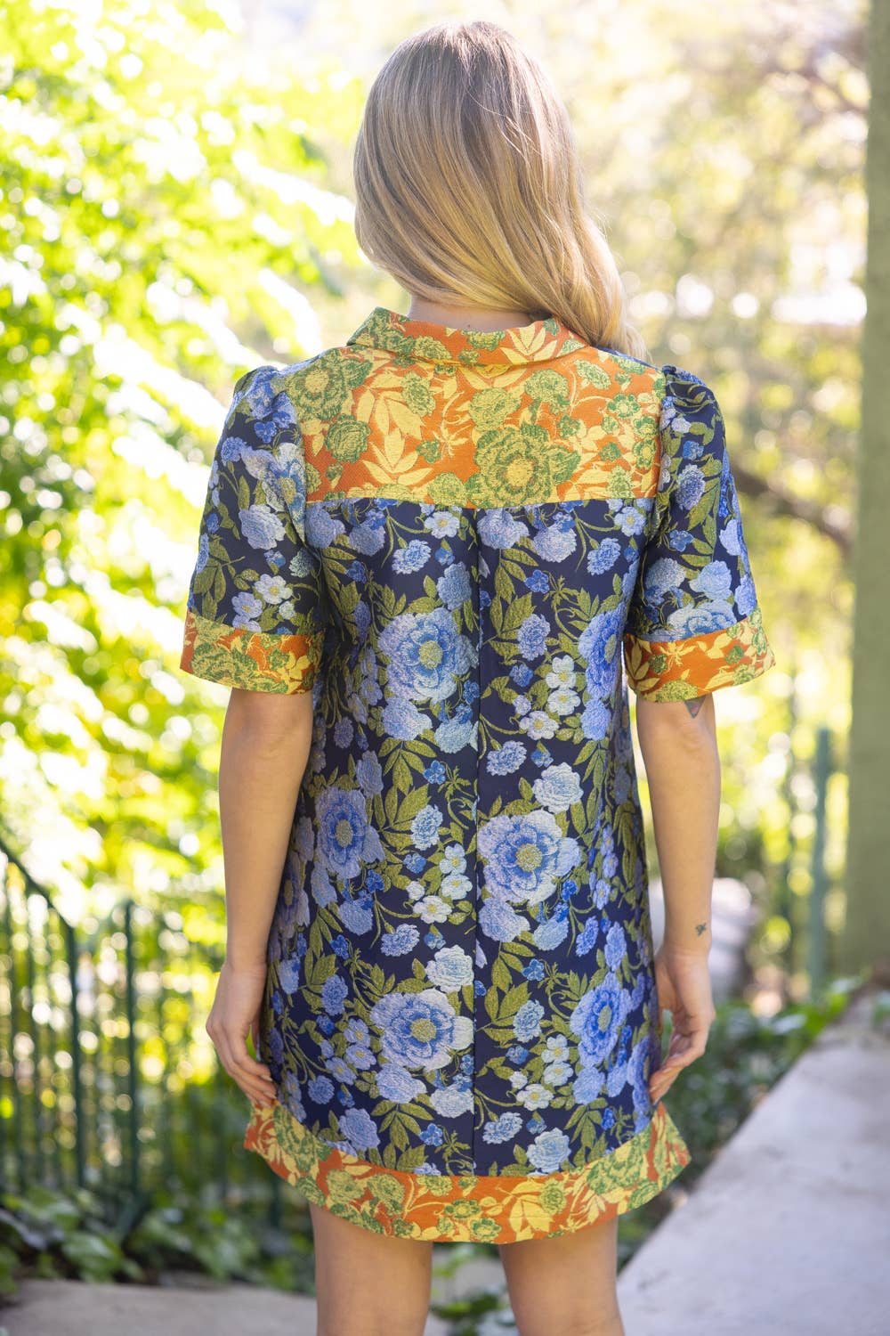 Vintage Floral Jacquard Dress